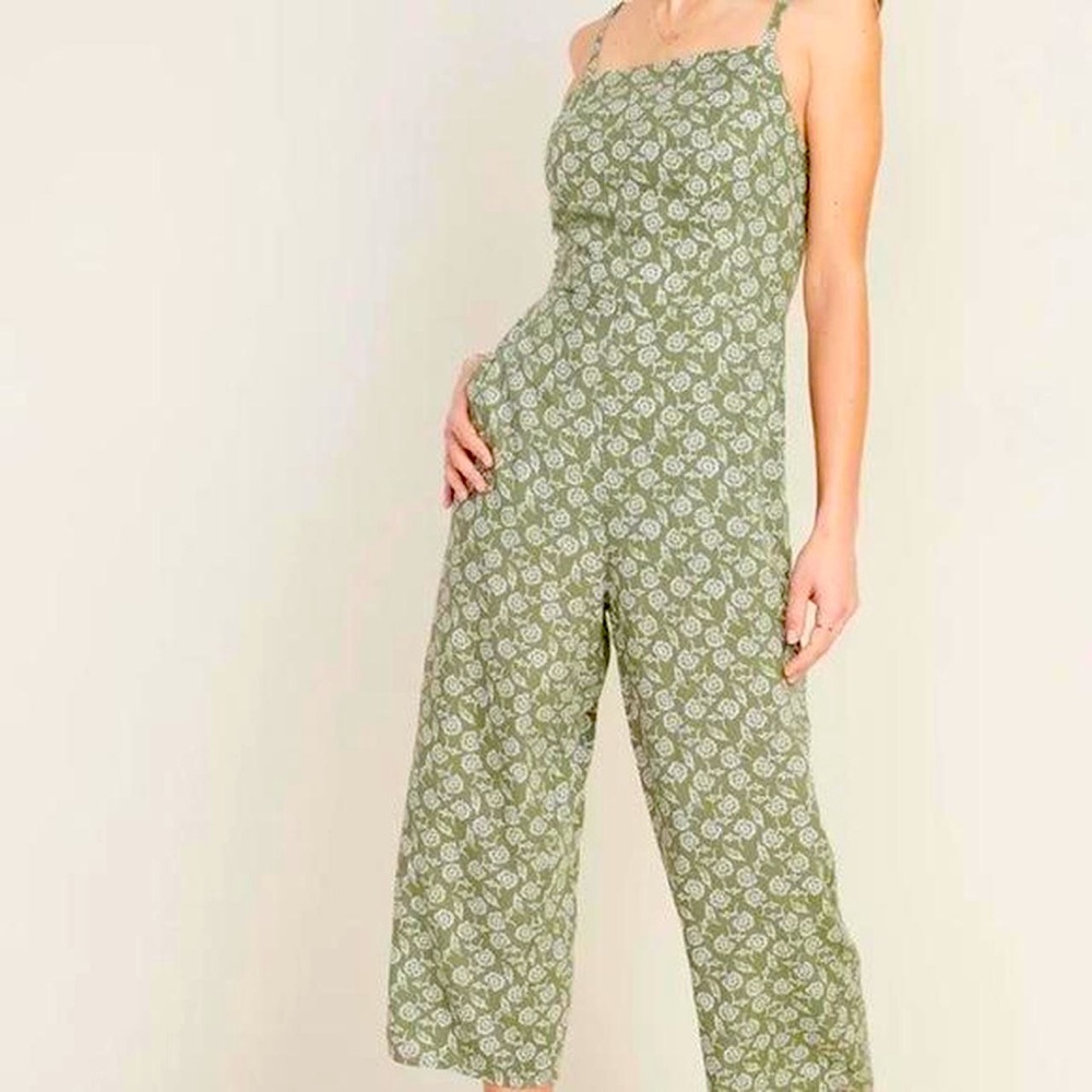 Old Navy Floral Green Jumpsuit